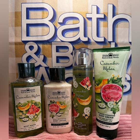 NEW B&BW Cucumber Melon Heritage Collection 4 piece set body cream lotion - Picture 1 of 5